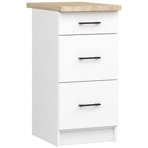 Ak furniture Kuchyňská skříňka OLIVIE III 40x85 cm matná bílá/dub sonoma obraz