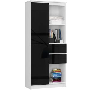 Ak furniture Skříň Rexa II 80 cm bílá/černá obraz