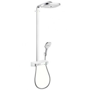 HANSGROHE Raindance Select E Sprchový set Showerpipe 300 s termostatem ShowerTablet Select, 3 proudy, bílá/chrom 27127400 obraz