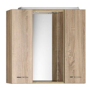 AQUALINE ZOJA/KERAMIA FRESH galerka s LED osvětlením, 70x60x14cm, dub platin 45029 obraz