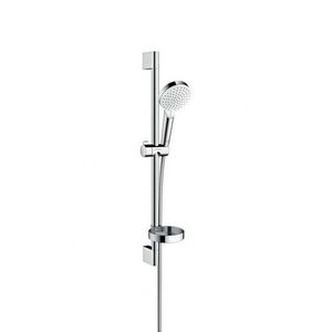 HANSGROHE Crometta Set sprchové hlavice, 2 proudy, mýdlenky, tyče a hadice, bílá/chrom 26553400 obraz