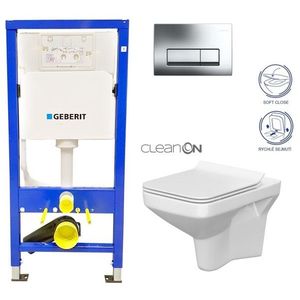 GEBERIT DuofixBasic s chromovým tlačítkem DELTA51 + WC CERSANIT CLEANON COMO + SEDÁTKO 458.103.00.1 CO1 obraz