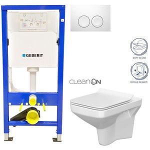 GEBERIT DuofixBasic s bílým tlačítkem DELTA21 + WC CERSANIT CLEANON COMO + SEDÁTKO 458.103.00.1 21BI CO1 obraz