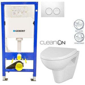 GEBERIT DuofixBasic s bílým tlačítkem DELTA21 + WC CERSANIT CLEANON PARVA + SEDÁTKO 458.103.00.1 21BI PA1 obraz