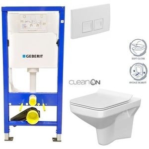 GEBERIT DuofixBasic s bílým tlačítkem DELTA50 + WC CERSANIT CLEANON COMO + SEDÁTKO 458.103.00.1 50BI CO1 obraz