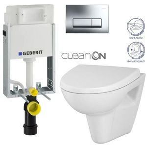 GEBERIT KOMBIFIXBasic vč. chromového tlačítka DELTA 51 + WC CERSANIT CLEANON PARVA + SEDÁTKO 110.100.00.1 51CR PA1 obraz