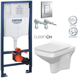 Rapid SL pro závěsné WC 38528SET s chromovou deskou + WC CERSANIT CLEANON COMO + SEDÁTKO 38772001 CO1 obraz