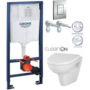 Rapid SL pro závěsné WC 38528SET s chromovou deskou + WC CERSANIT CLEANON PARVA + SEDÁTKO 38772001 PA1 obraz