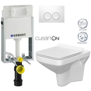 GEBERIT KOMBIFIXBasic vč. bílého tlačítka DELTA 21 + WC CERSANIT CLEANON COMO + SEDÁTKO 110.100.00.1 21BI CO1 obraz