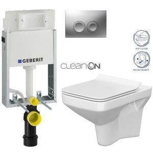 GEBERIT KOMBIFIXBasic vč. matného tlačítka DELTA 25 + WC CERSANIT CLEANON COMO + SEDÁTKO 110.100.00.1 21MA CO1 obraz