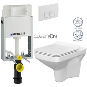 GEBERIT KOMBIFIXBasic vč. bílého tlačítka DELTA 50 + WC CERSANIT CLEANON COMO + SEDÁTKO 110.100.00.1 50BI CO1 obraz