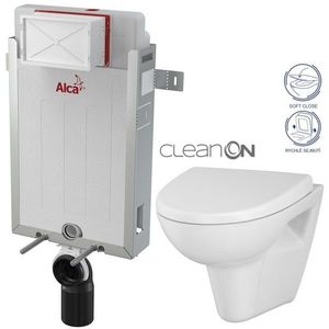 ALCADRAIN Renovmodul předstěnový instalační systém bez tlačítka + WC CERSANIT CLEANON PARVA + SEDÁTKO AM115/1000 X PA1 obraz