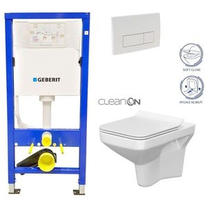 GEBERIT DuofixBasic s bílým tlačítkem DELTA51 + WC CERSANIT CLEANON COMO + SEDÁTKO 458.103.00.1 51BI CO1 obraz