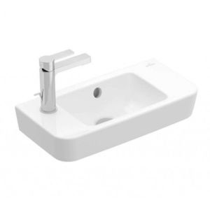 VILLEROY & BOCH O.novo Umývátko Compact 50x25 cm, s přepadem, 1 otvor pro baterii vlevo, alpská bílá 4342L501 obraz