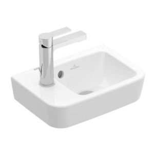 VILLEROY & BOCH O.novo Umývátko Compact 36x25 cm, s přepadem, 1 otvor pro baterii vlevo, alpská bílá 43423601 obraz