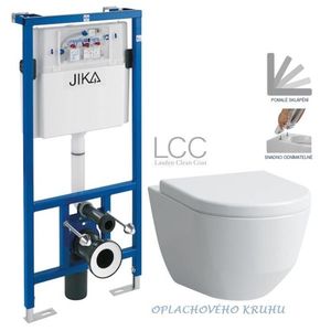 ALCADRAIN předstěnový instalační systém bez tlačítka + WC LAUFEN PRO LCC RIMLESS + SEDÁTKO H895652 X LP2 obraz