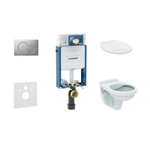 GEBERIT Kombifix Set předstěnové instalace, klozet Alpha se sedátkem, tlačítko Sigma01, matný chrom 110.302.00.5 NR3 obraz