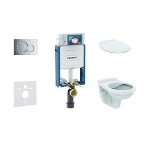 GEBERIT Kombifix Set předstěnové instalace, klozet Alpha se sedátkem, tlačítko Sigma01, lesklý chrom 110.302.00.5 NR2 obraz