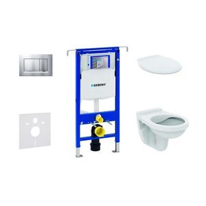 GEBERIT Duofix Set předstěnové instalace, klozet Alpha se sedátkem, tlačítko Sigma30, chrom mat/chrom 111.355.00.5 NR7 obraz