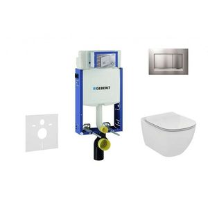 GEBERIT Kombifix Set předstěnové instalace, klozetu a sedátka Ideal Standard Tesi, tlačítka Sigma30, matný chrom/chrom 110.302.00.5 NF7 obraz