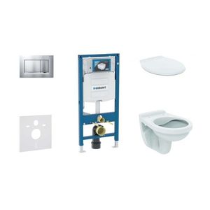 GEBERIT Duofix Set předstěnové instalace, klozet Alpha se sedátkem, tlačítko Sigma30, chrom mat/chrom 111.300.00.5 NR7 obraz