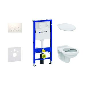 GEBERIT Duofix Set předstěnové instalace, klozet Alpha se sedátkem, tlačítko Delta21, alpská bílá 458.103.00.1 NR1 obraz