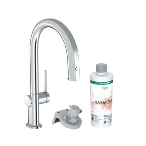 HANSGROHE Aqittura M91 Dřezová baterie s výsuvnou koncovkou a filtrací, chrom 76801000 obraz