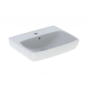 GEBERIT Selnova Square Umyvadlo 55x44 cm, s přepadem, otvor pro baterii, bílá 500.290.01.7 obraz