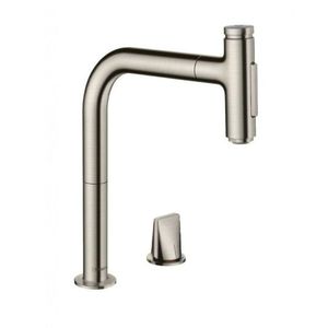 HANSGROHE M71 Dřezová baterie M7120-H200 s výsuvnou sprškou, 2-otvorová instalace, sBOX, vzhled nerezu 73818800 obraz