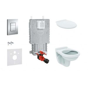 GROHE Uniset Set předstěnové instalace, klozet Alpha se sedátkem, tlačítko Skate Cosmopolitan, chrom 38643SET-KR obraz