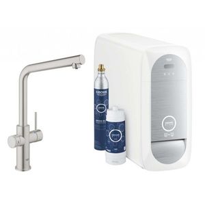 GROHE Blue Home Dřezová baterie s chladícím zařízením a filtrací, supersteel 31454DC1 obraz