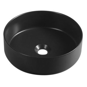 ISVEA INFINITY ROUND keramické umyvadlo na desku, průměr 36cm, černá mat 10NF65036-2N obraz