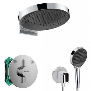 HANSGROHE Sprchový set s baterií pod omítku, s tělesem, průměr 36 cm, 3 proudy, chrom SANI21HHH008 obraz