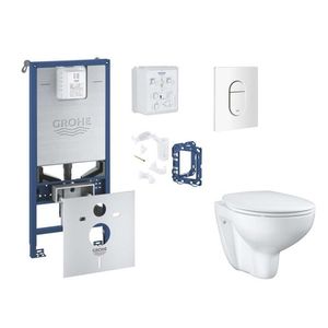 GROHE Rapid SLX Set předstěnové instalace, klozetu, sedátka SoftClose, tlačítka Arena Cosmopolitan a sady pro vhazování tablet, alpská bílá SANI11BB3134 obraz