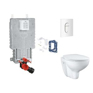 GROHE Uniset Set předstěnové instalace, klozetu, sedátka SoftClose, tlačítka Arena Cosmopolitan a sady pro vhazování tablet, alpská bílá SANI15BB3118 obraz