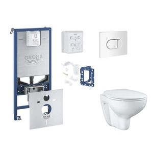 GROHE Rapid SLX Set předstěnové instalace, klozetu, sedátka SoftClose a tlačítka Arena Cosmopolitan, alpská bílá SANI11BB3135 obraz