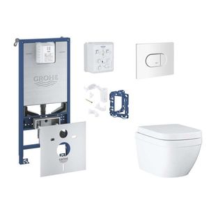 GROHE Rapid SLX Set předstěnové instalace, klozetu, sedátka SoftClose, tlačítka Arena Cosmopolitan a sady pro vhazování tablet, Triple Vortex, alpská bílá SANI11BB3138 obraz