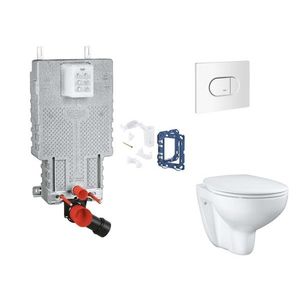 GROHE Uniset Set předstěnové instalace, klozetu, sedátka SoftClose, tlačítka Arena Cosmopolitan a sady pro vhazování tablet, alpská bílá SANI15BB3119 obraz