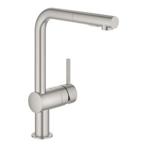 GROHE Minta Dřezová baterie s výsuvnou sprškou, supersteel 30274DC0 obraz