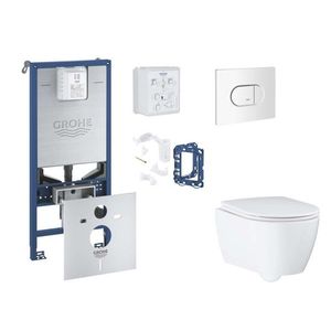 GROHE Rapid SLX Set předstěnové instalace, klozetu, sedátka SoftClose, tlačítka Arena Cosmopolitan a sady pro vhazování tablet, alpská bílá SANI11BB3144 obraz