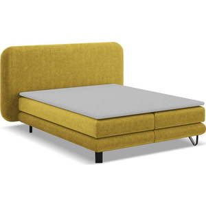 Boxspring postel v hořčicové barvě 160x200 cm Ilima – Makamii obraz