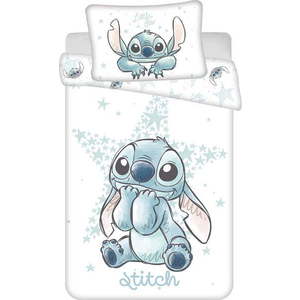 Bílé bavlněné dětské povlečení do postýlky 100x135 cm Lilo and Stitch "White Star" – Jerry Fabrics obraz