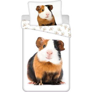 Bílé bavlněné dětské povlečení na jednolůžko 140x200 cm Guinea Pig – Jerry Fabrics obraz