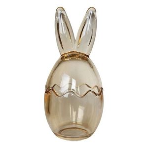 Béžová skleněná dóza vajíčko s oušky Rabbi - Ø 8*17 cm 823253_béžová obraz