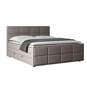 MID.YOU POSTEL BOXSPRING, 180/200 cm, kov, plast, textil, karton, kompozitní dřevo, světle šedá obraz