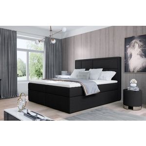 Boxspring BARBARIO 24 140x200, černá látka obraz