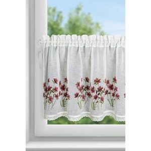 ArtFir Krátká záclona ISA P | bílá/červená 150 x 60 cm obraz