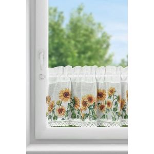 ArtFir Krátká záclona HELIA P | bílá/žlutá 150 x 30 cm obraz