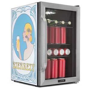 Klarstein Beersafe 70, Bierzeit Edition, lednice, 70 l, 3 police, panoramatické skleněné dveře, nerezová ocel obraz