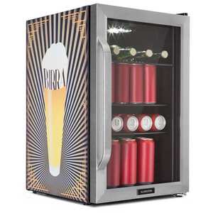 Klarstein Beersafe 70, Birra Edition, lednice, 70 l, 3 police, panoramatické skleněné dveře, nerezová ocel obraz